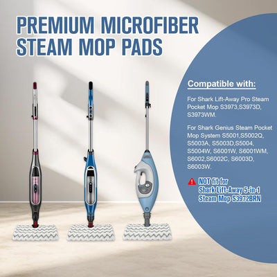 8 Pzas Almohadillas repuesto trapeador vapor comp Shark