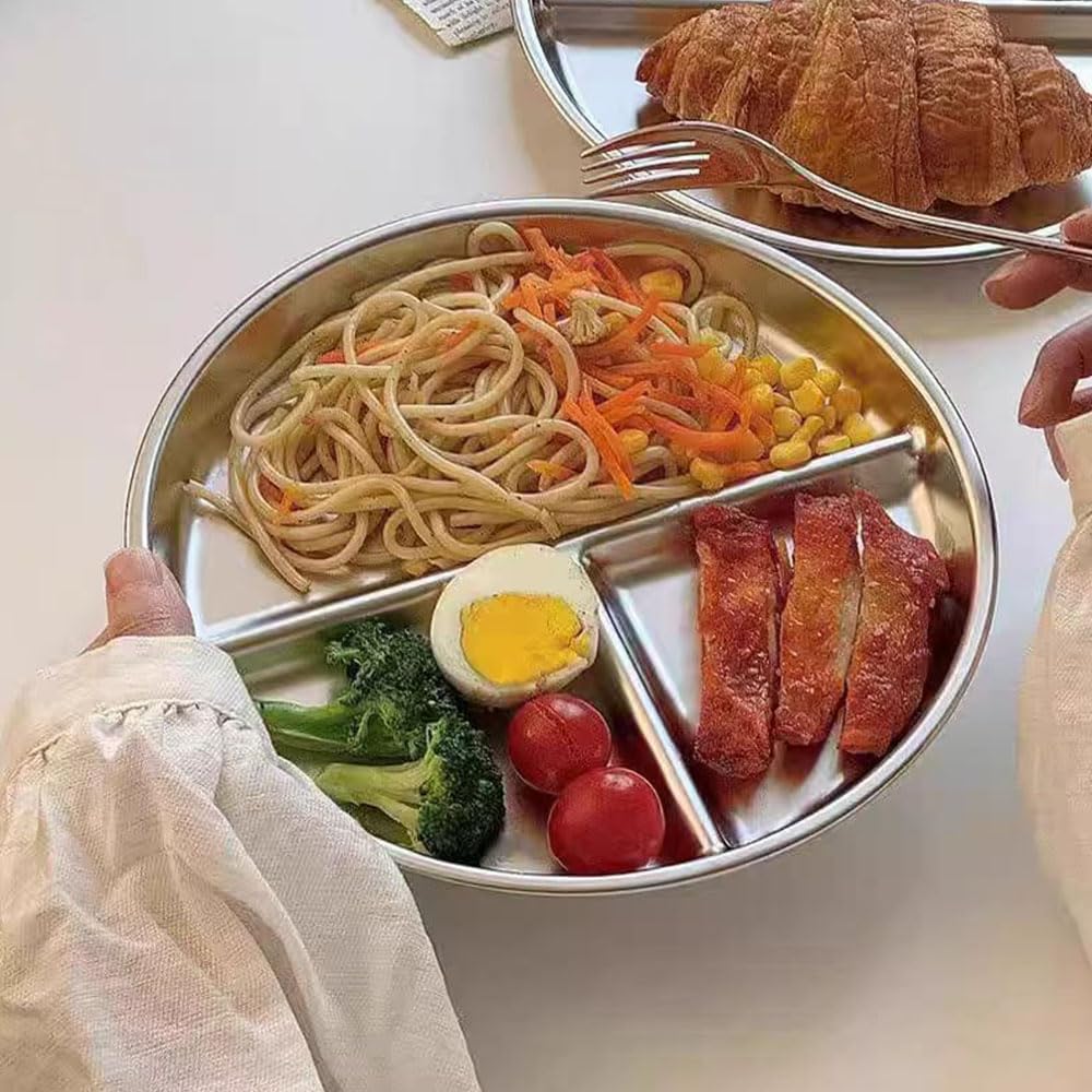 Platos acero inox 9pulg porciones controladas