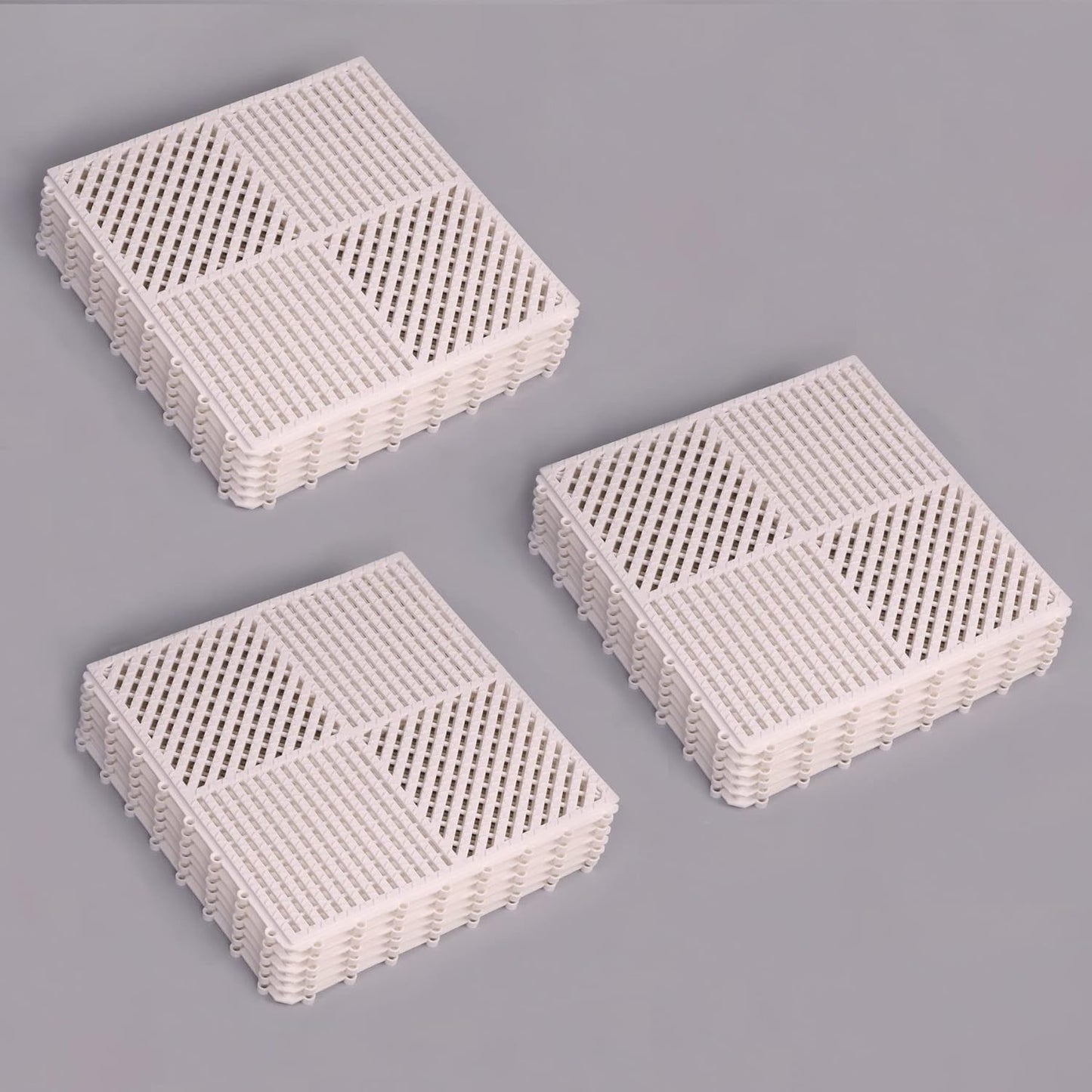 18 Azulejos Modulares Antiderrap 12x12" Color Blanco