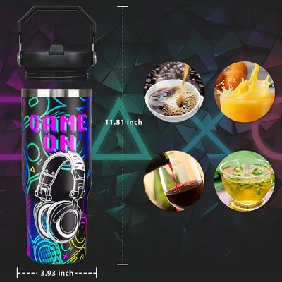 Vaso con asa 30oz para jugadores con tapa y popote