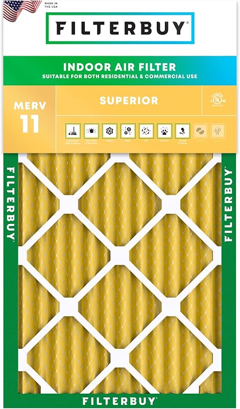 Filtro aire 12x20x2 pulg MERV 11 para mascotas y alergias
