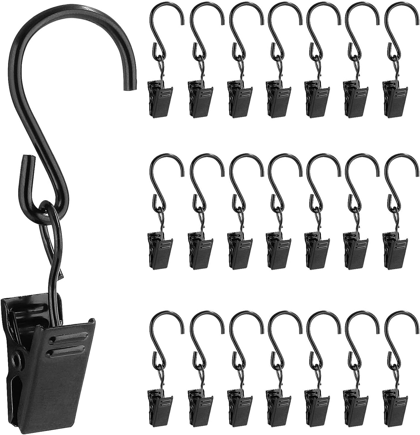 50 Ganchos en S Metal Negro para Colgar