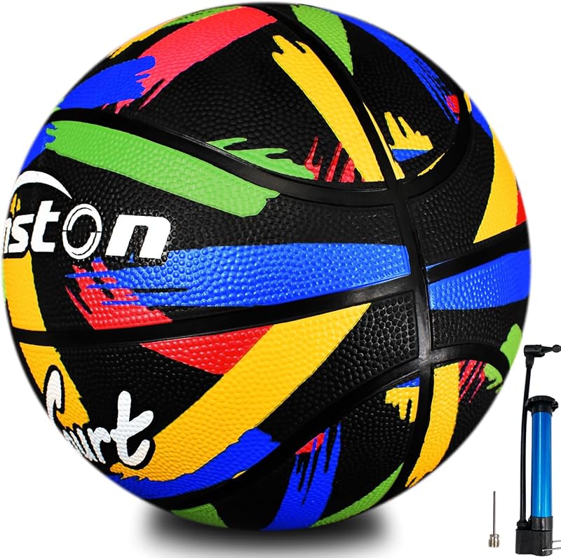 Balón baloncesto exterior goma elástica tamaño 7 con bomba