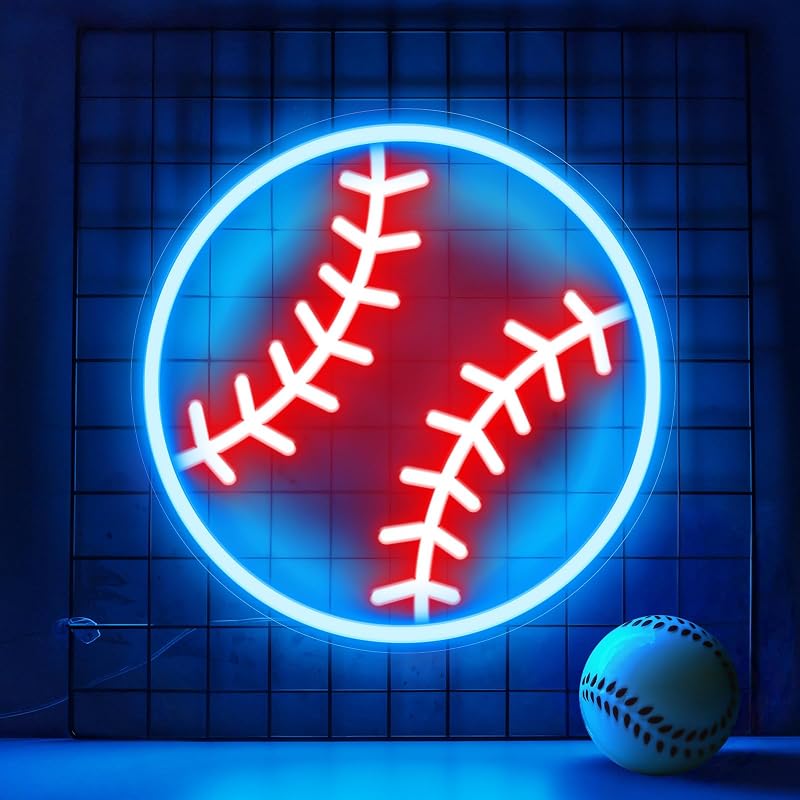 Letrero neón béisbol LED regulable USB sala dormitorio