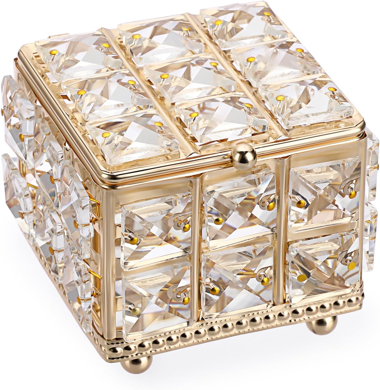 Caja joyero cristal con espejo para mujeres