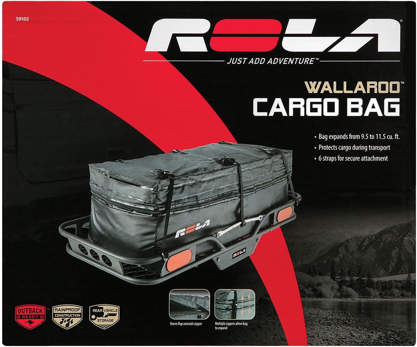 Bolsa carga Wallaroo 59102 impermeable portaequipaje negro