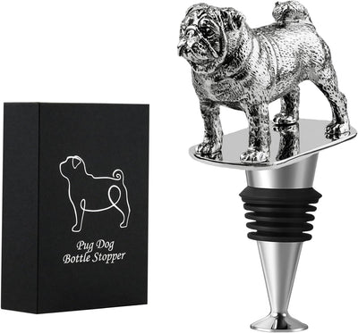 Tapón botella vino para amantes de pug regalo Navidad