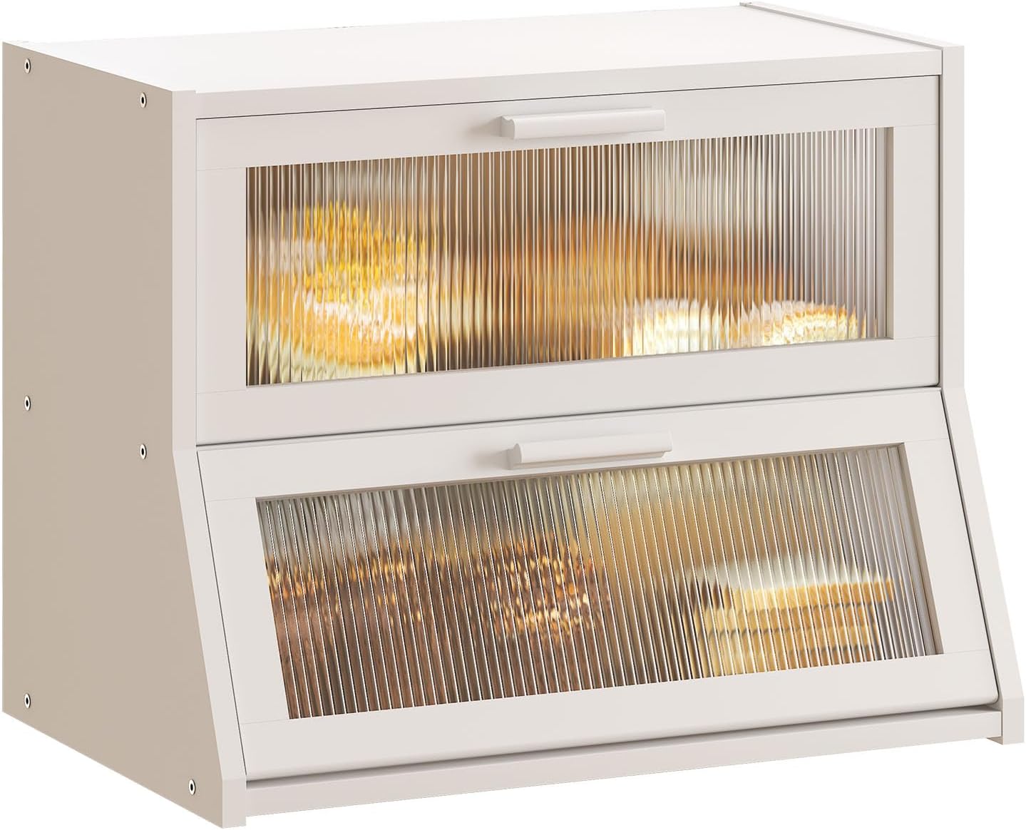 Panera Bambú Doble Capa con Puerta Acrílico Mediano