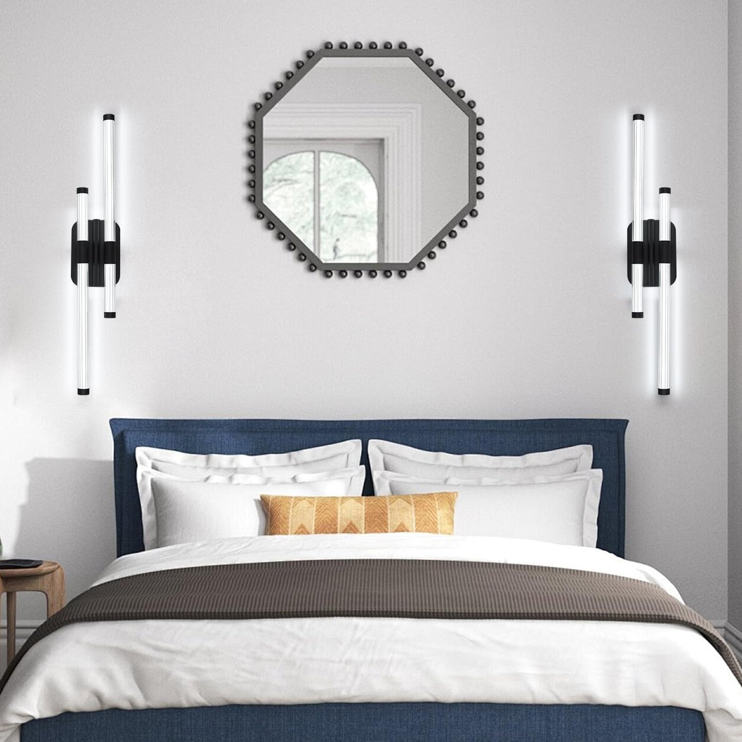 Lámpara LED sobre espejo baño 31.5pulg negro