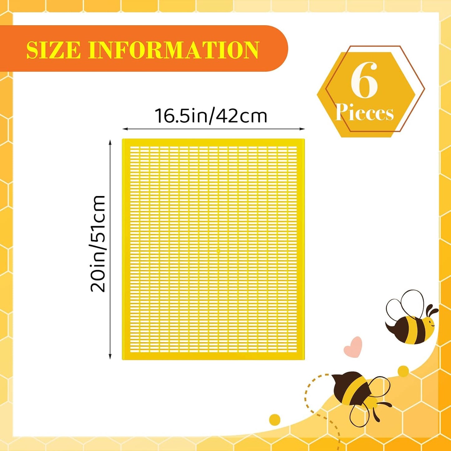 6 Unids Excluder Reina Abeja Plástico 10 Marcos Amarillo