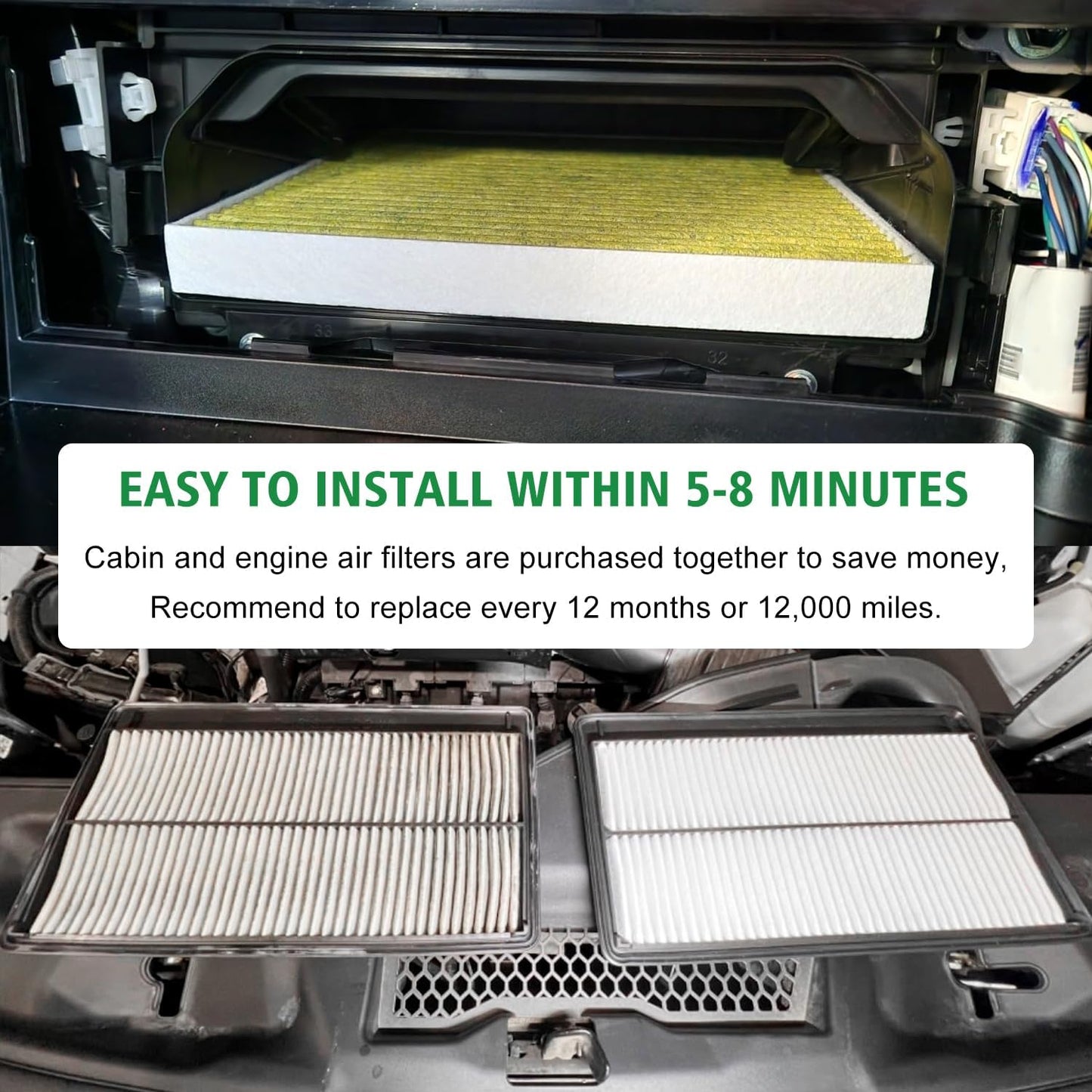 2 Filtros aire motor cabina comp Honda MDX Pilot