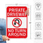 Señal entrada privada aluminio 18x12pulg impermeable set 2