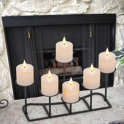 Candelabro pilar negro hierro decoración hogar