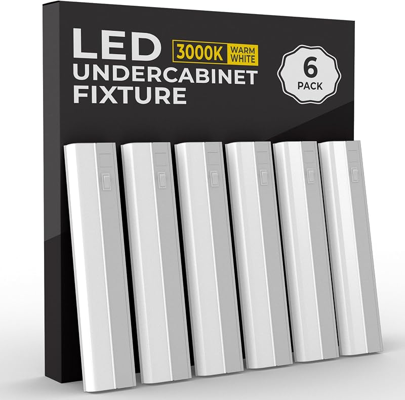 6 Luces LED para gabinete 24pulg 3000K cuerpo ancho base