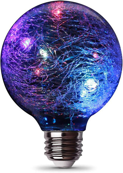 Bombilla LED decorativa G25 vidrio agrietado RGB