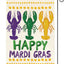 Bandera jardín 12x18pulg doble cara happy mardi gras