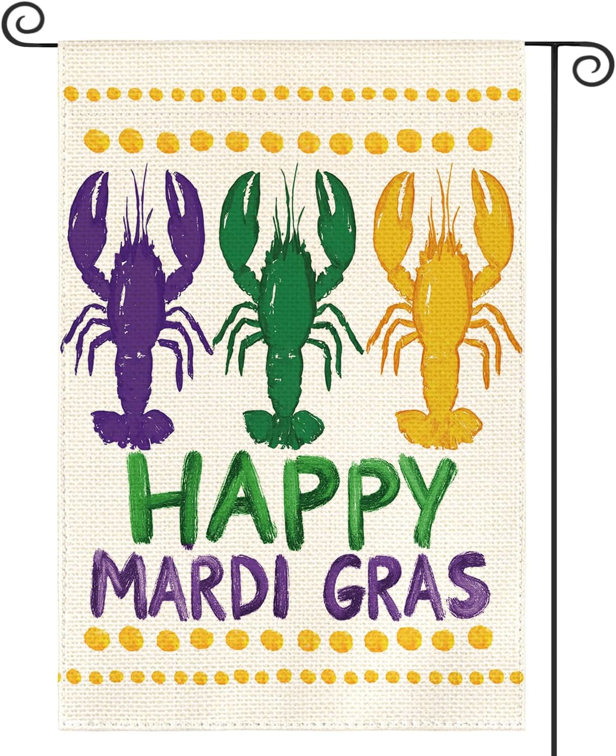 Bandera jardín 12x18pulg doble cara happy mardi gras