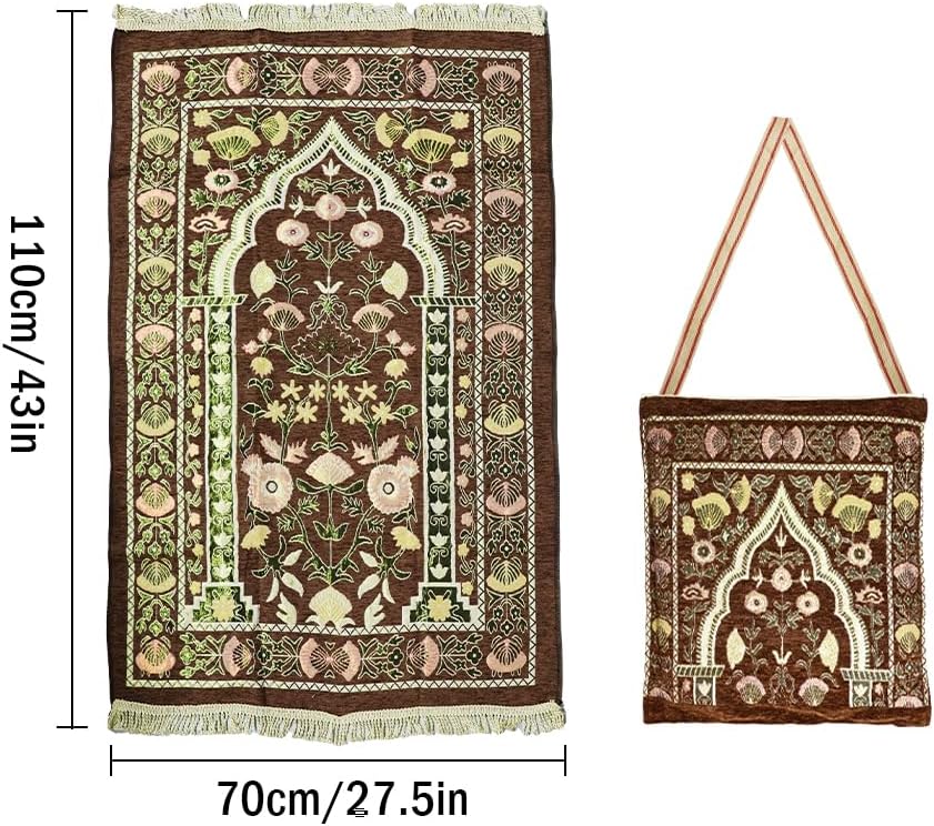 Alfombra oración islámica suave con bolsas diseño