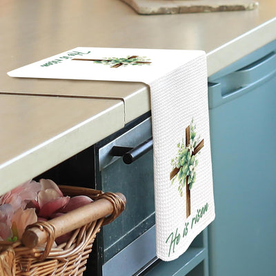 Toallas de cocina cristianas de Pascua con versiculo biblico