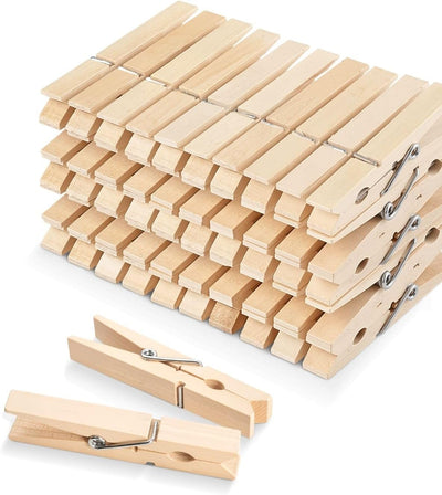 Pinzas madera abedul para ropa tendedero 2.83"