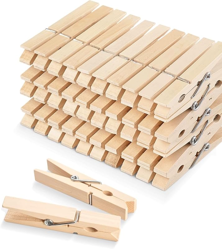 Pinzas madera abedul para ropa tendedero 2.83"