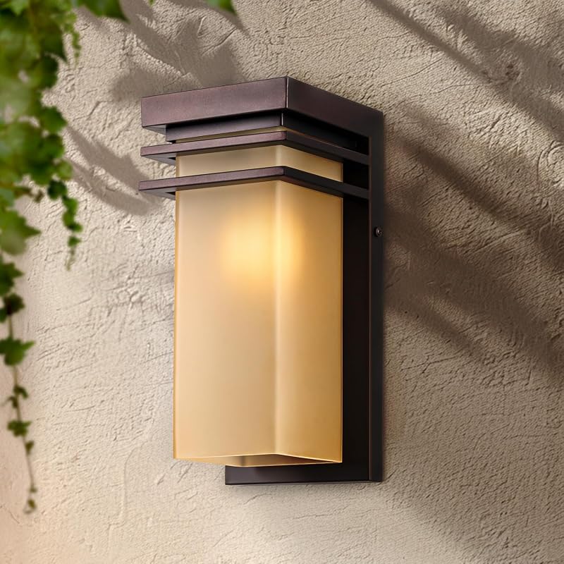 Aplique pared exterior luces modernas 12" bronce E26
