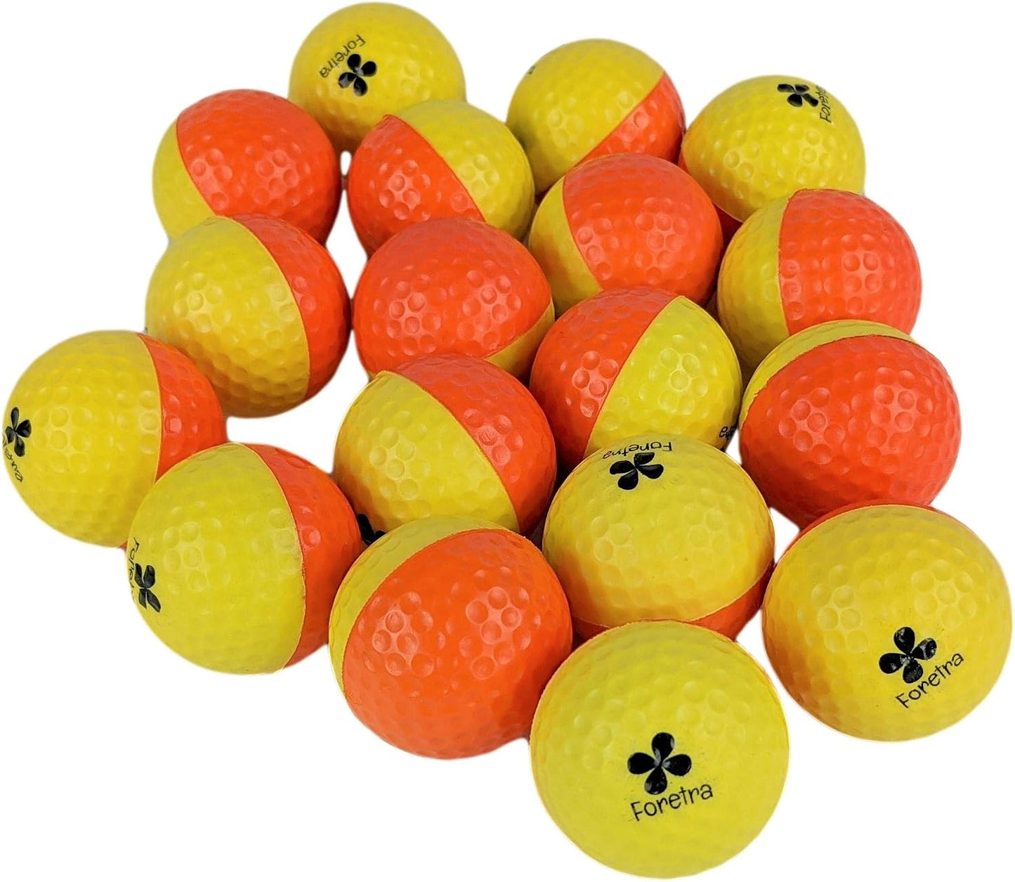Pelotas golf espuma amarillo/naranja 18 pzas con bolsa malla