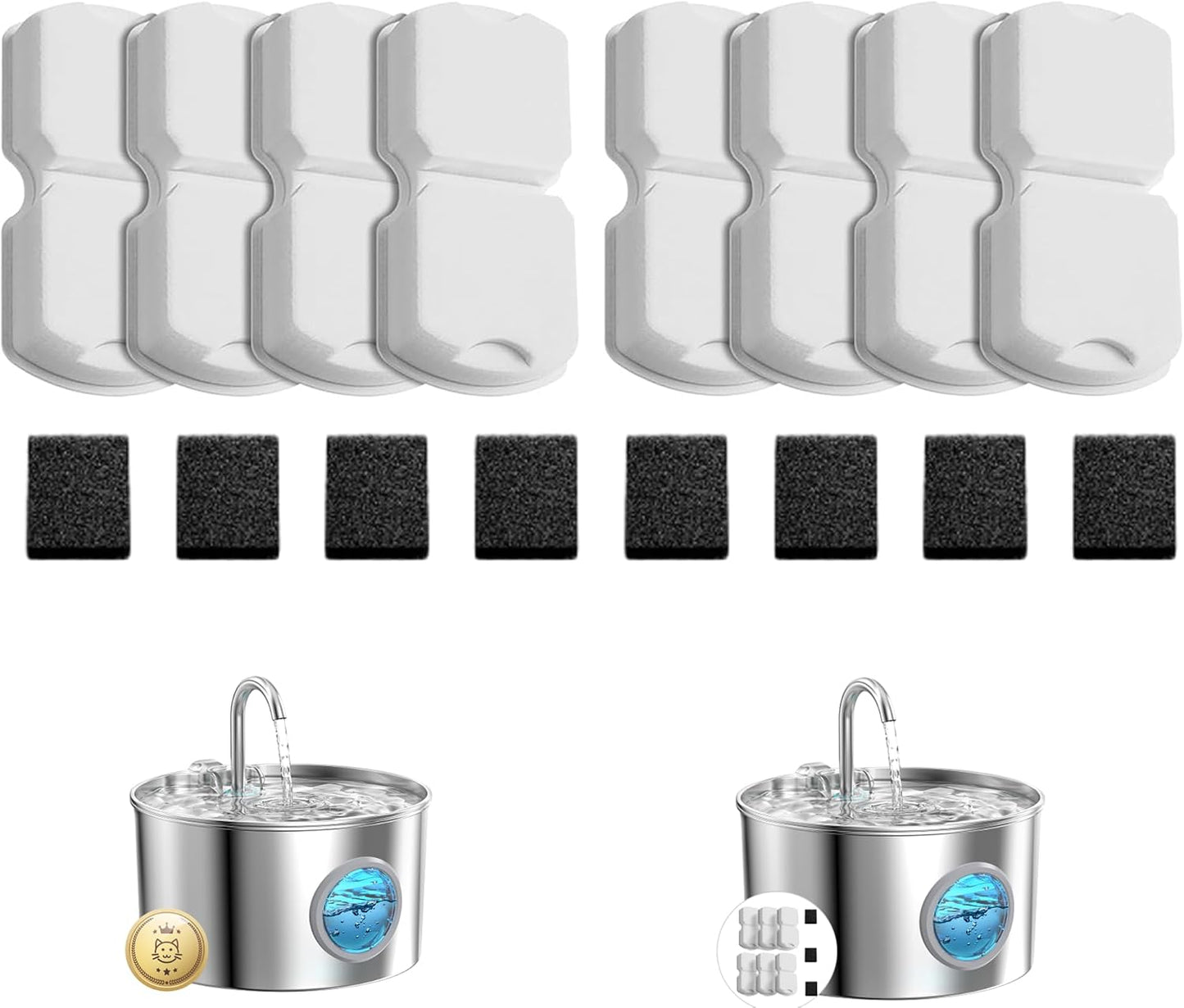 Repuesto filtros fuente gato 8 carbono 8 espuma acero inox