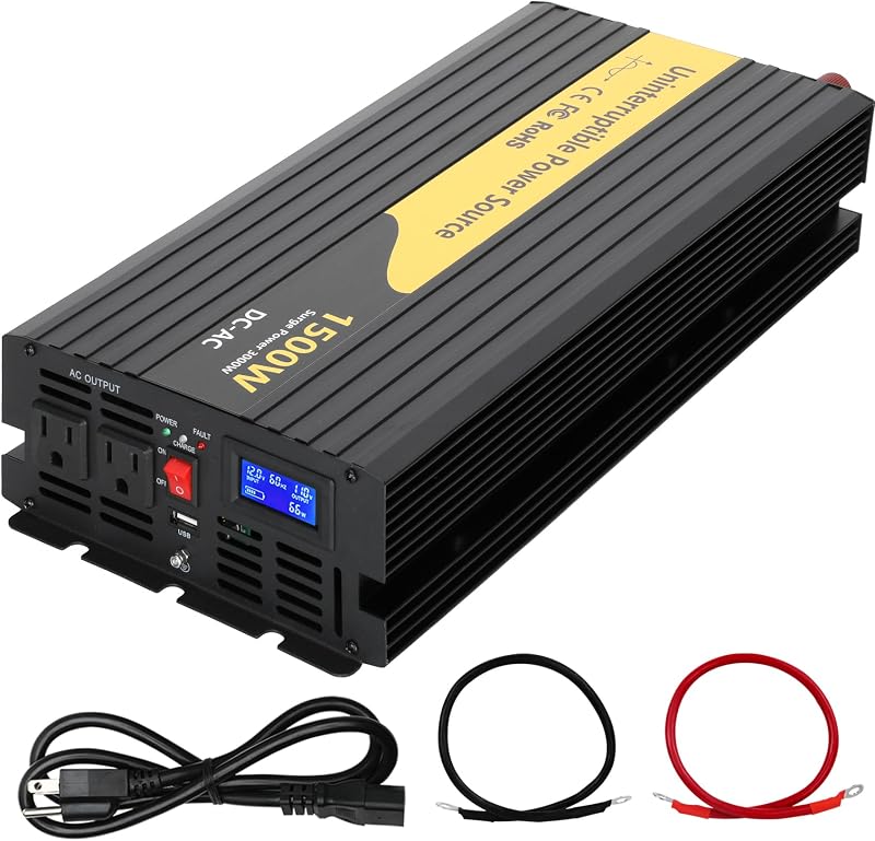 Sistema respaldo bomba sumidero 1500w sin batería lcd negro