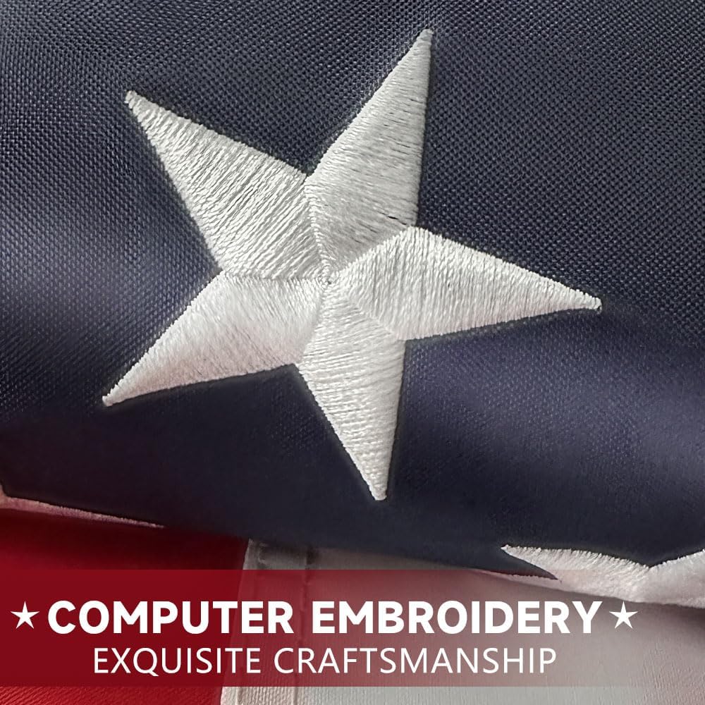 Bandera EE.UU. 3x5" poliéster estrellas bordadas