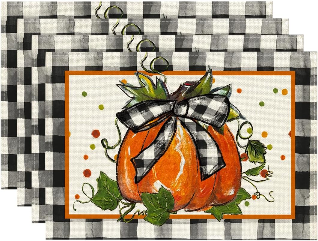 Set 4 Manteles Otoño 12x18pulg Exteriores Hogar Fiesta