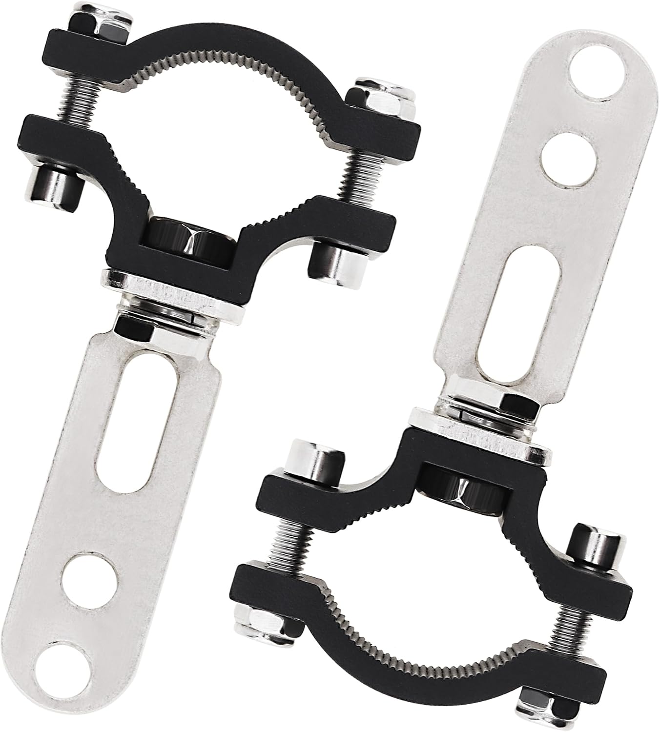 2 Soportes Barra Luz Tubo Aluminio Motocicleta Plateado