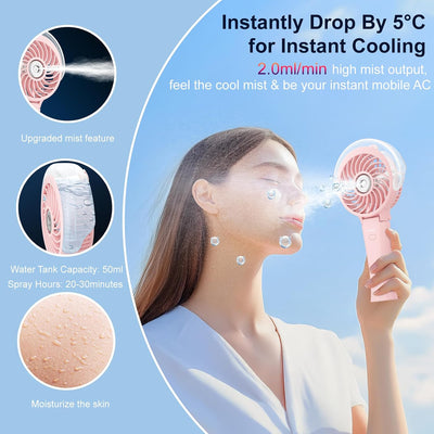 Ventilador de mano con niebla recargable 4000mAh 50ml