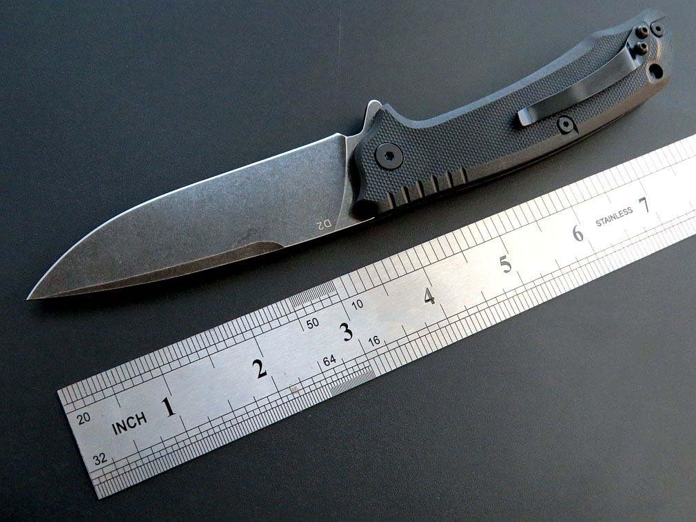 Cuchillo plegable D2 G10 camping supervivencia negro