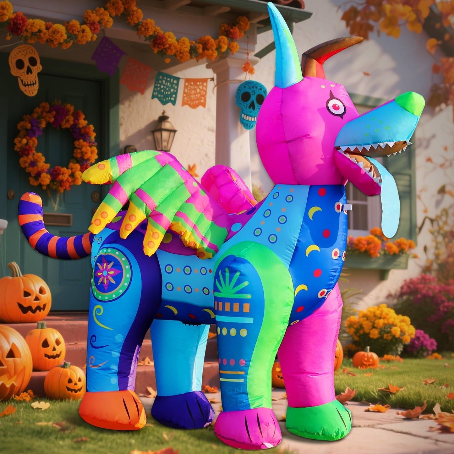 Decoración inflable Halloween Alebrije LED para jardín