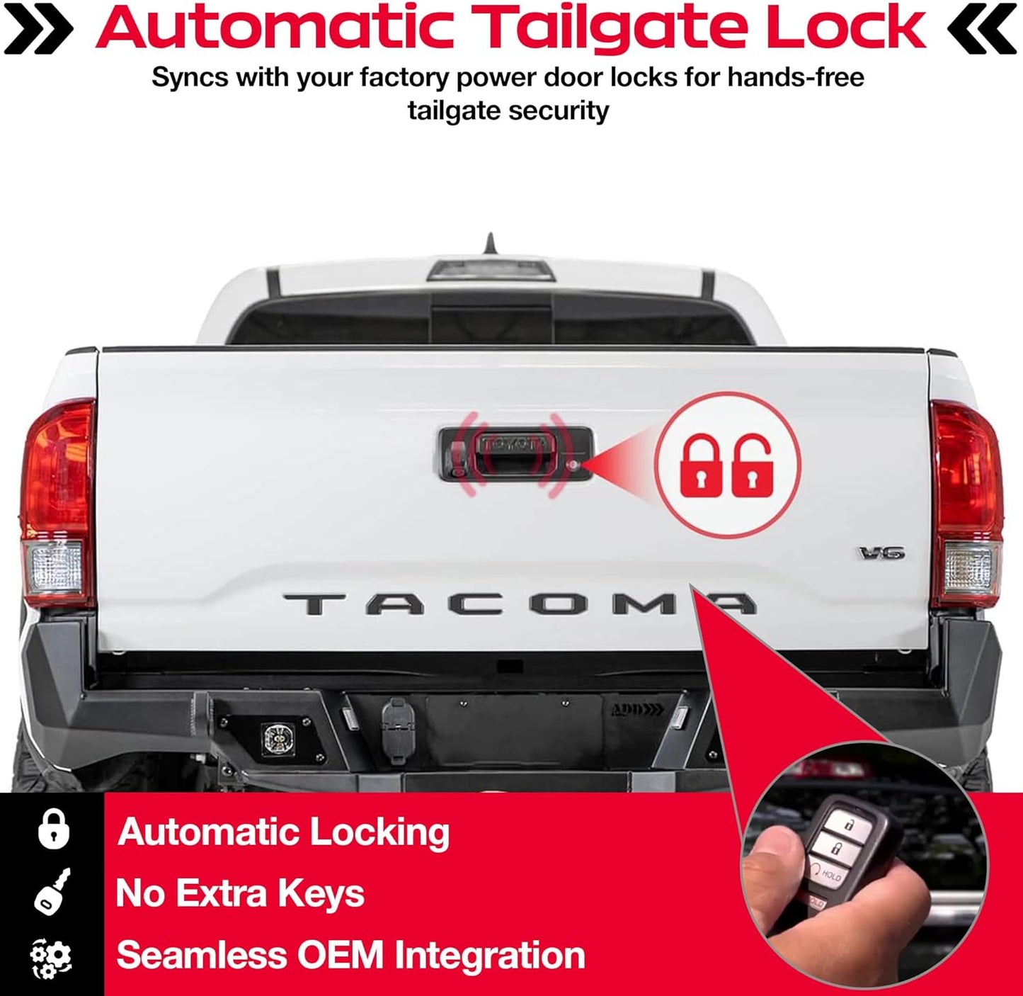 Cerradura eléctrica puerta trasera Toyota Tacoma 16-22