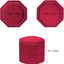 Caja terciopelo joyas triple ranura octágono rojo merlot
