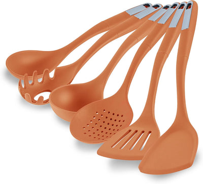 Set 6 Utensilios Silicona Naranja Alta Tolerancia Calor