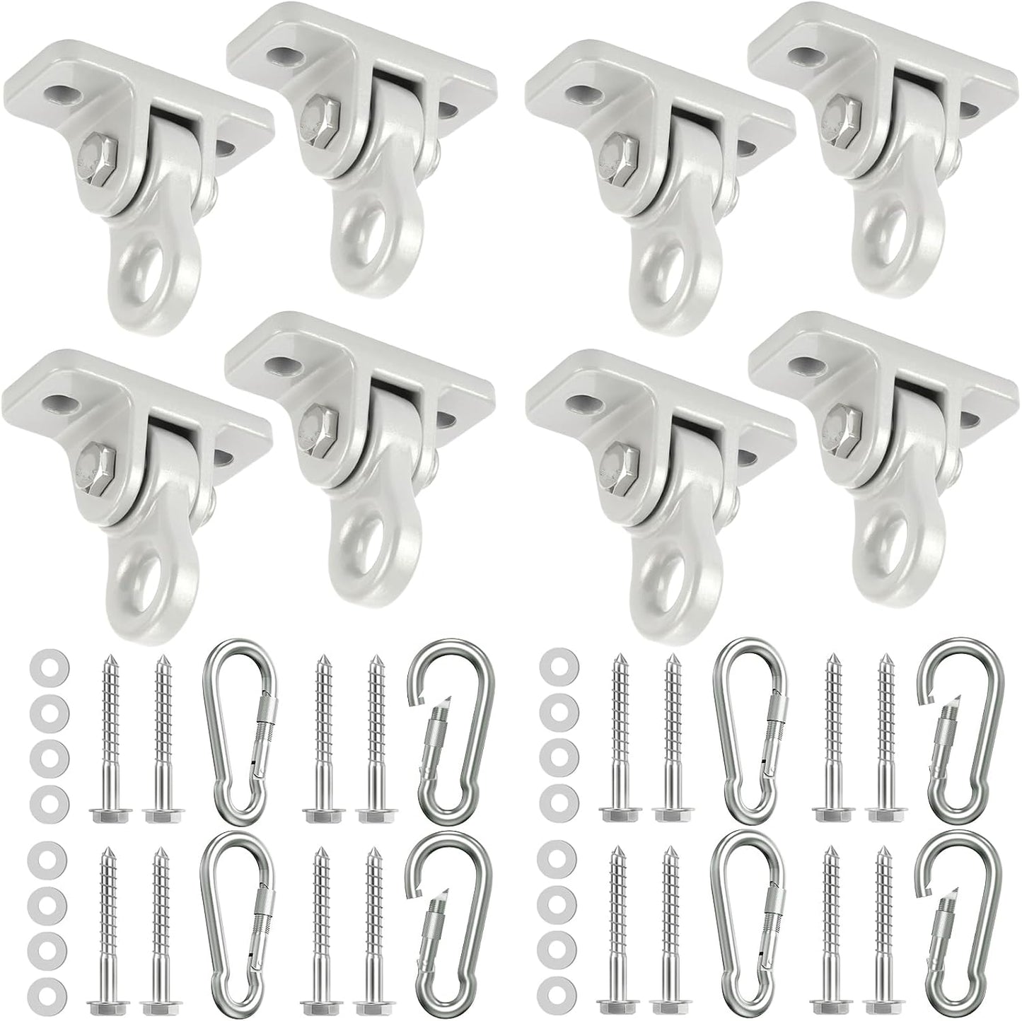 Kit 8 ganchos plateados para columpio patio interiores
