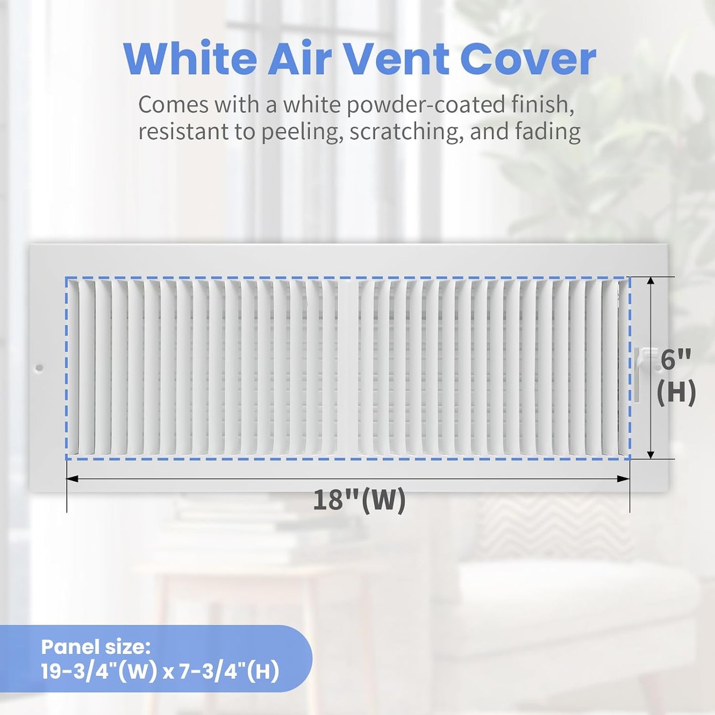 Cubiertas ventilación 18x6pulg conducto ajustable