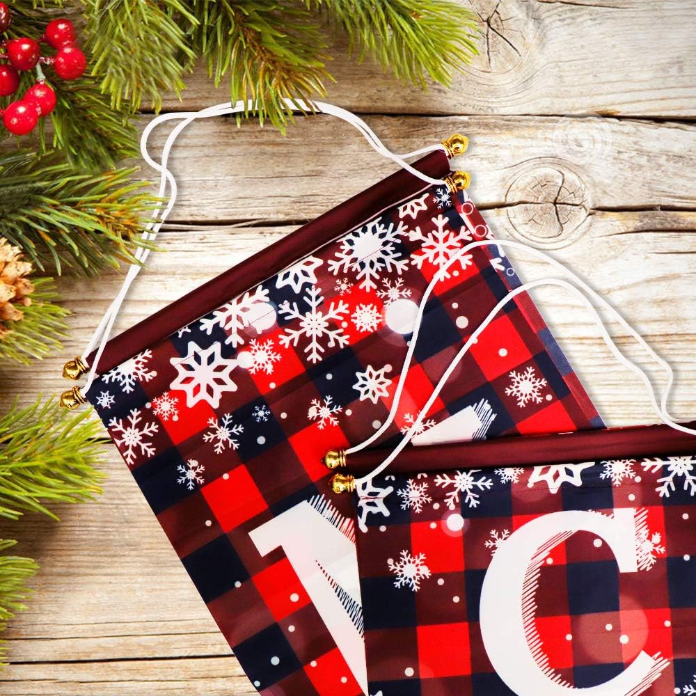Juego letreros navideños pancarta búfalo rojo y negro