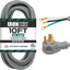 Cable extensión secadora 10/3 STW NEMA 10-30 30A gris