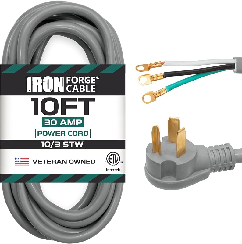 Cable extensión secadora 10/3 STW NEMA 10-30 30A gris