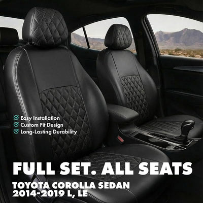 Fundas asiento Toyota Corolla 14-19 cuero negro impermeable