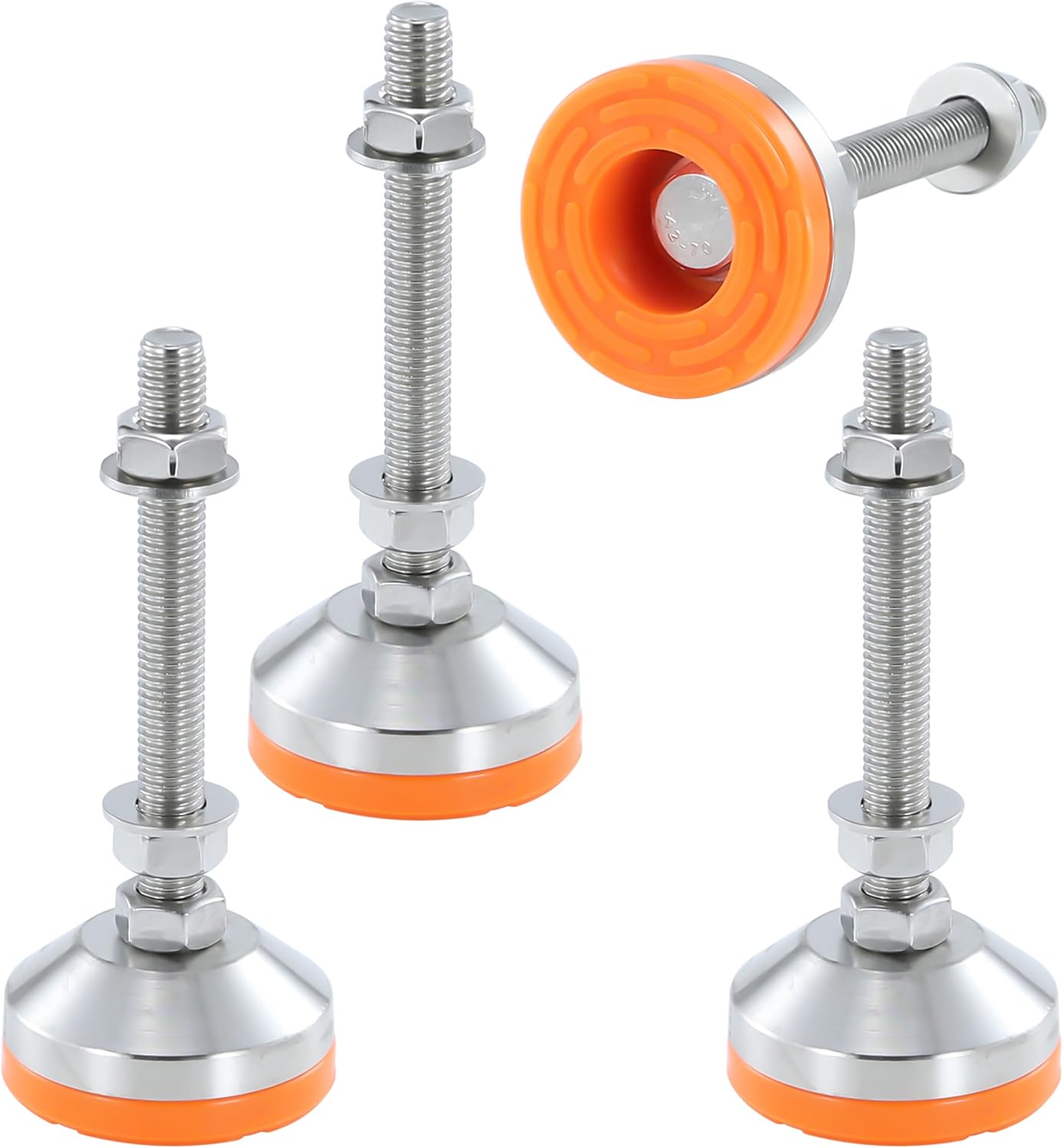 Pies niveladores acero inox M12 2.33pulg 2400lb para muebles