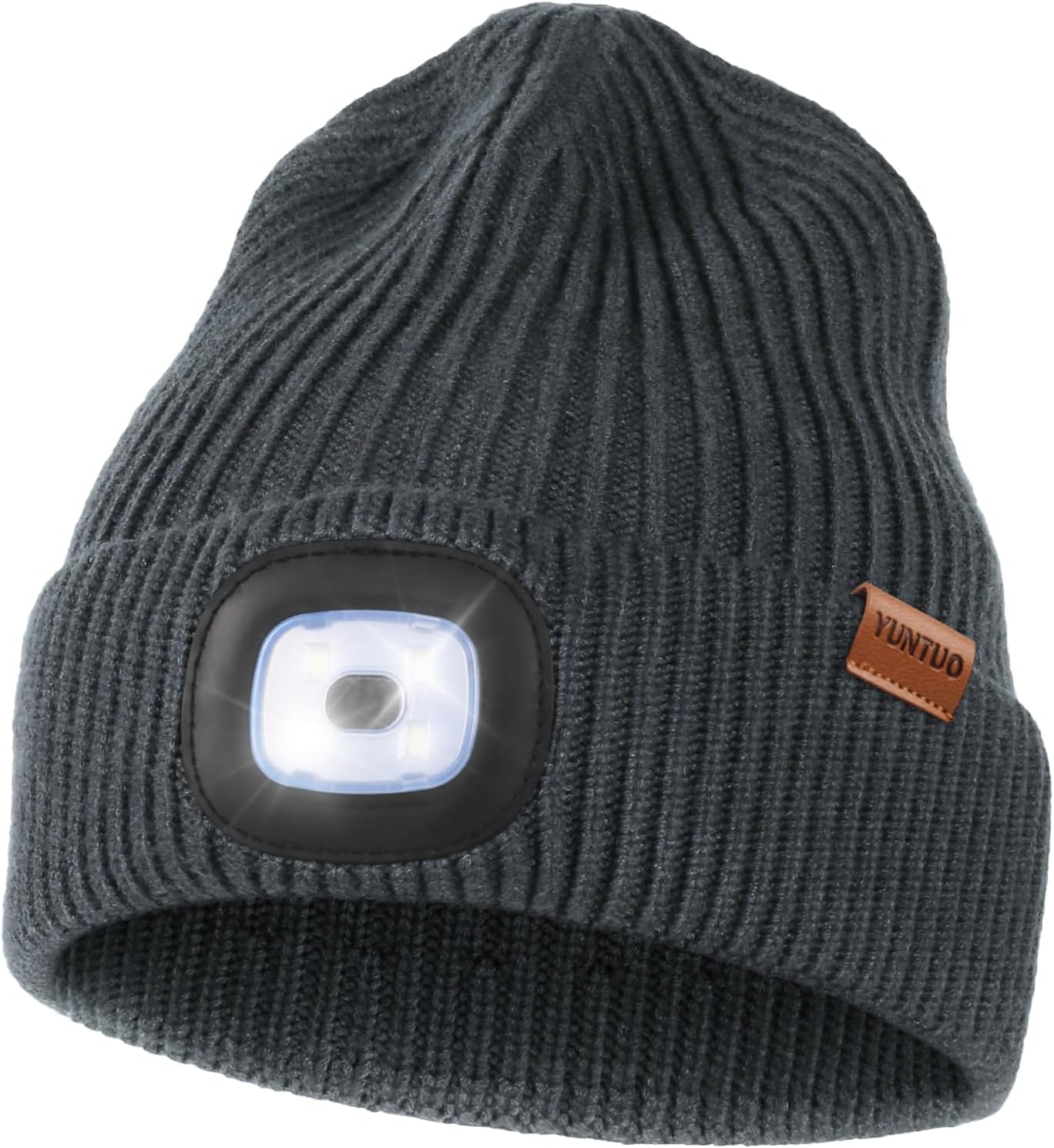 Gorro LED linterna frontal recargable USB unisex invierno