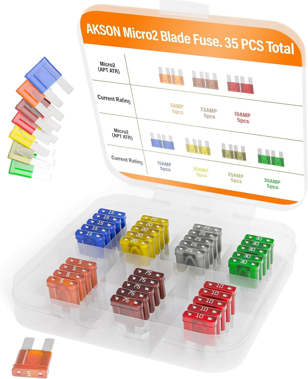 Kit fusibles automotriz 35 pzas 5A-30A