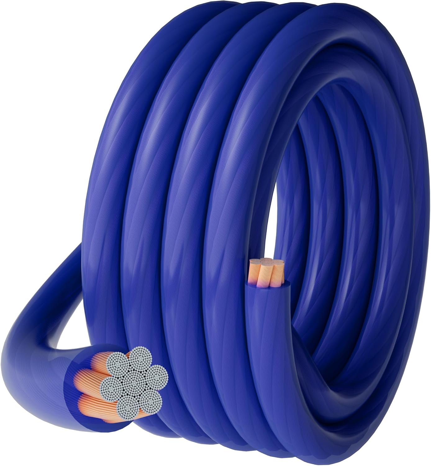 Cable tierra cobre 4 AWG 25pies azul flexible batería audio