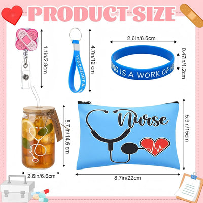 Set 60 regalos para enfermeras con taza, pulsera y llavero