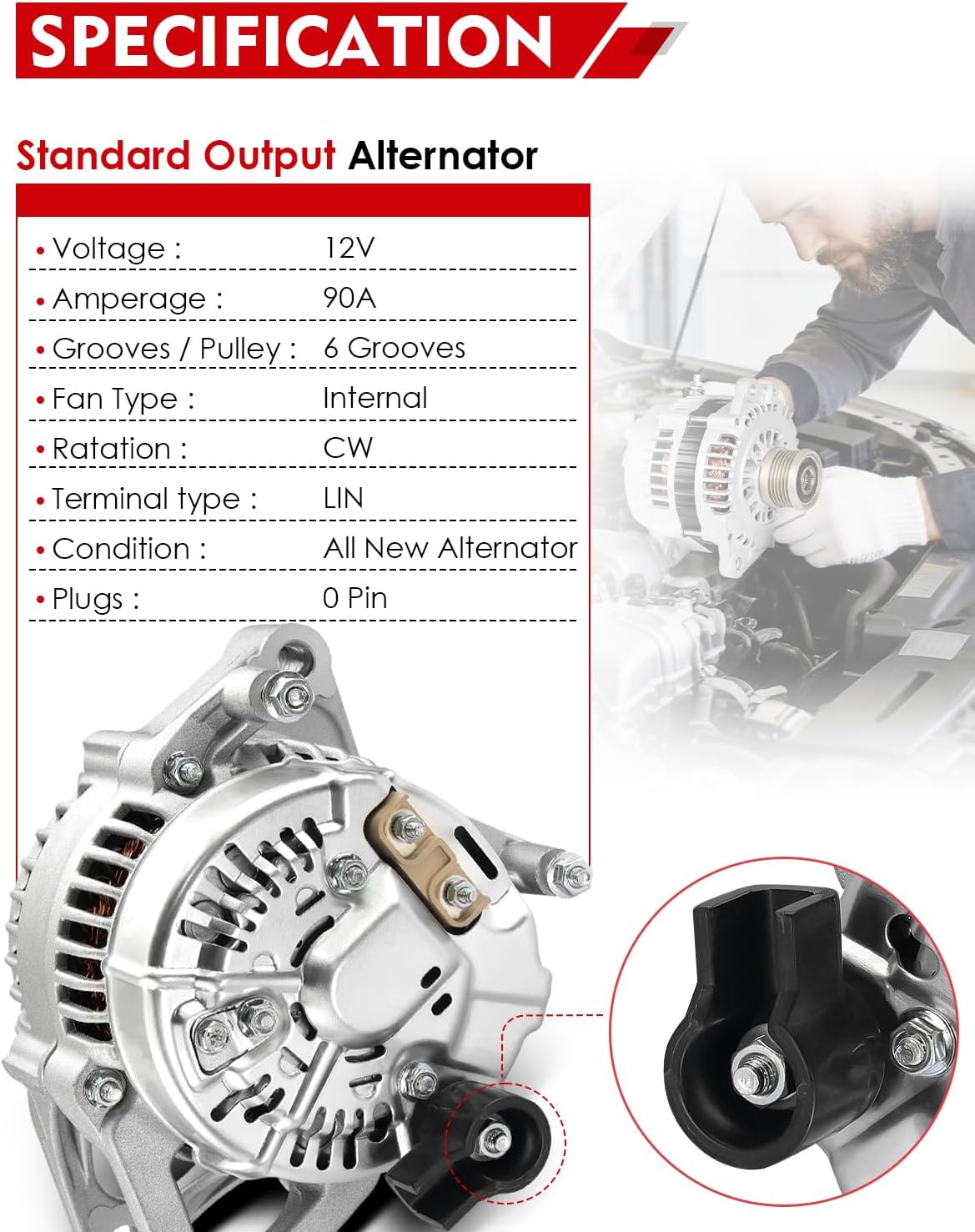 Alternador Jeep Grand Cherokee 93-98 4.0L y Dodge Caravan